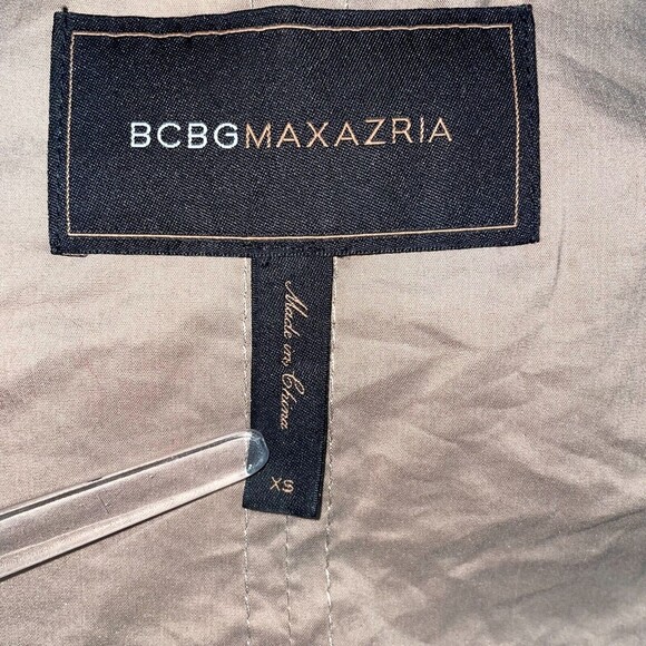 BCBGMaxAzria Waterfall Suede Open Front Drape Wrap Jacket  Heather Khaki Sz Xs - Picture 7 of 9